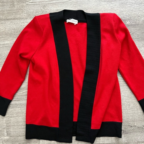 Vintage Givenchy knitwear Red and Black blazer Open Jacket women’s size M/ L - Picture 6 of 6